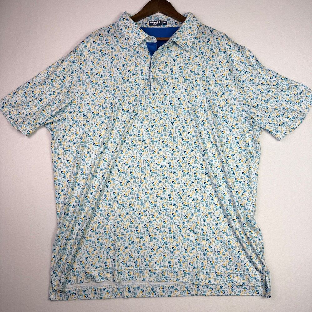 Inward Half Science Print Golf Polo 2XL NWT - Picture 4 of 10